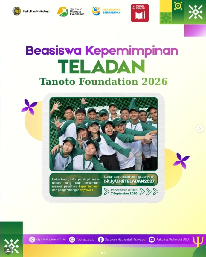 Beasiswa Kepemimpinan TELADAN Tanoto Foundation 2026